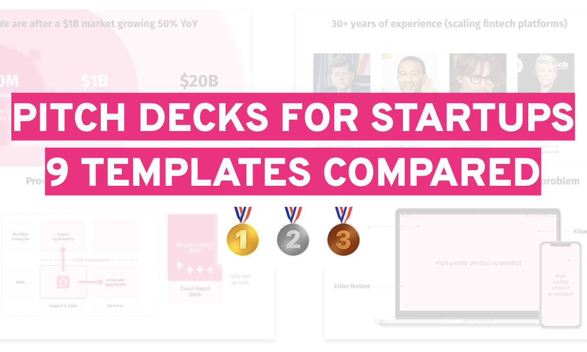Pitch deck for startups - 9 templates compared