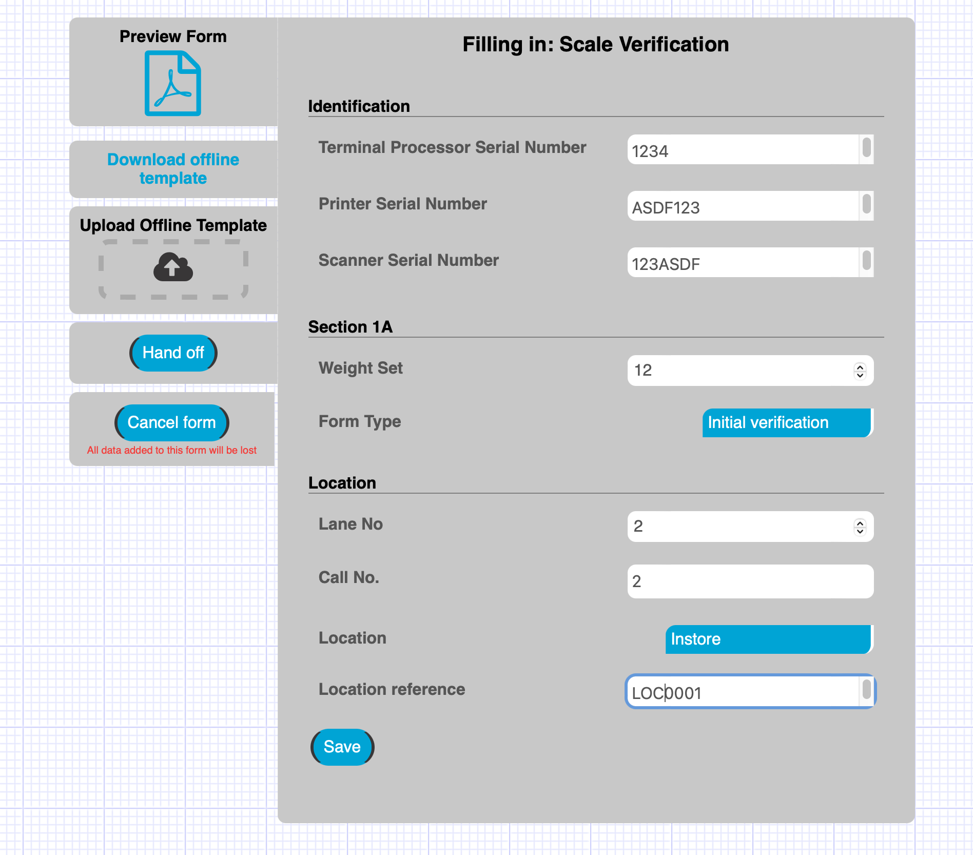 The Mashoom form filling user interface