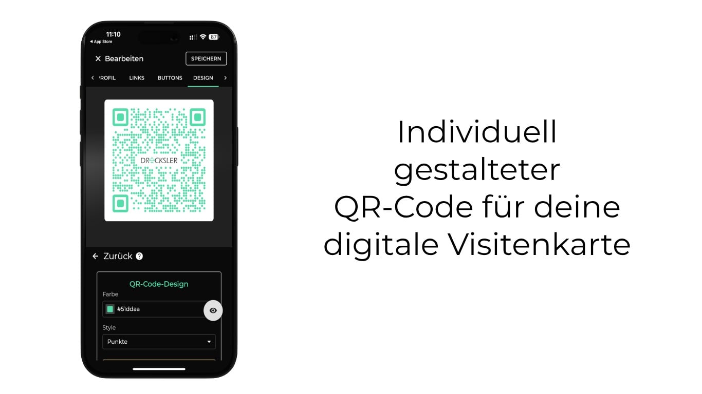 Anpassbare QR-Codes mit Farben und Logo für deine digitale Visitenkarte