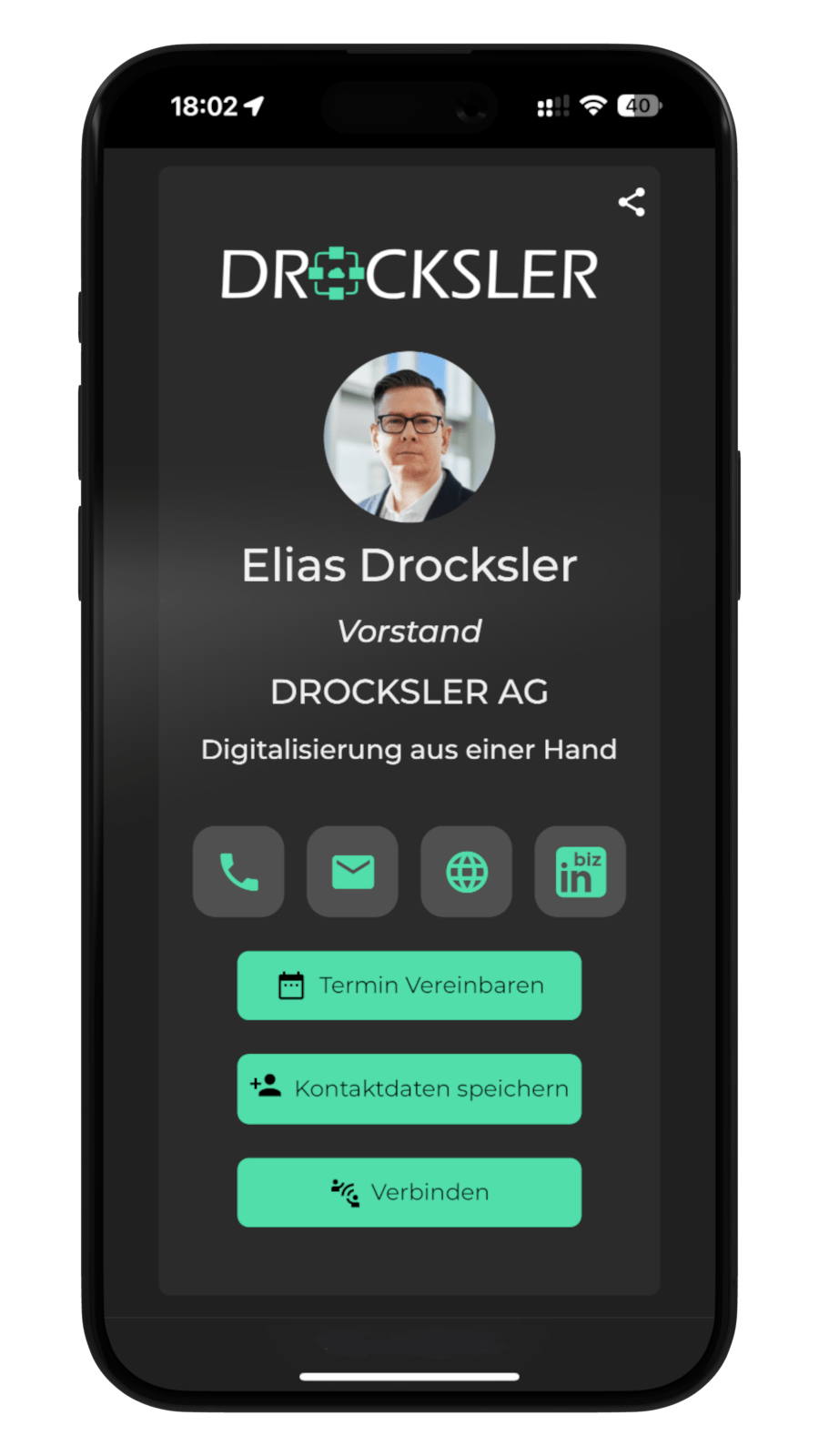 Digital business card Elias Drocksler