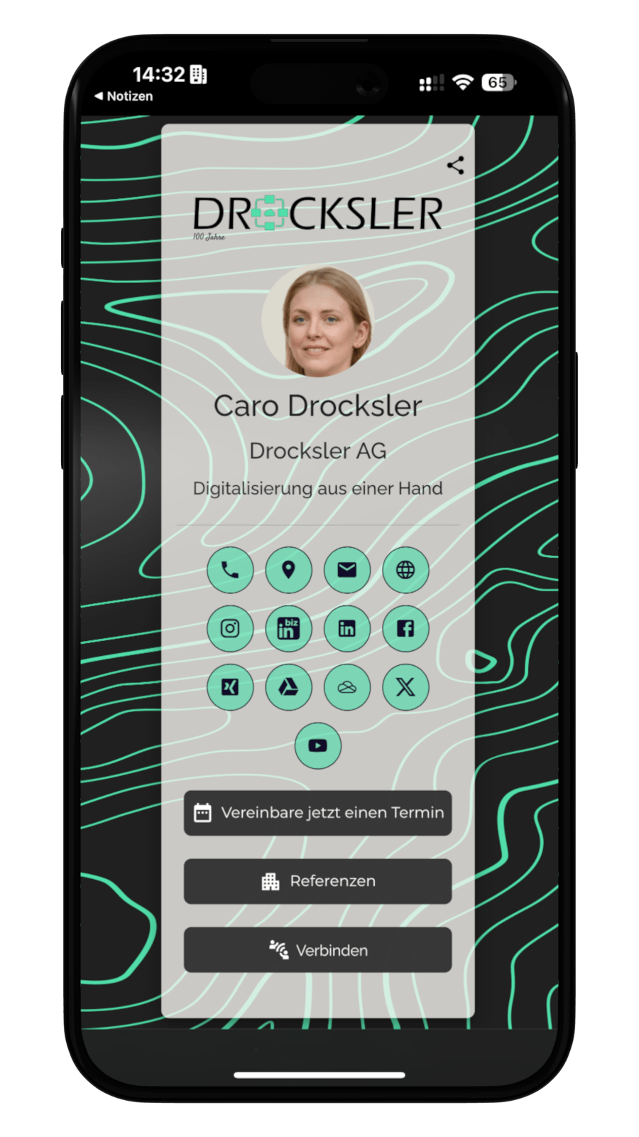 Digital business card Caro Drocksler