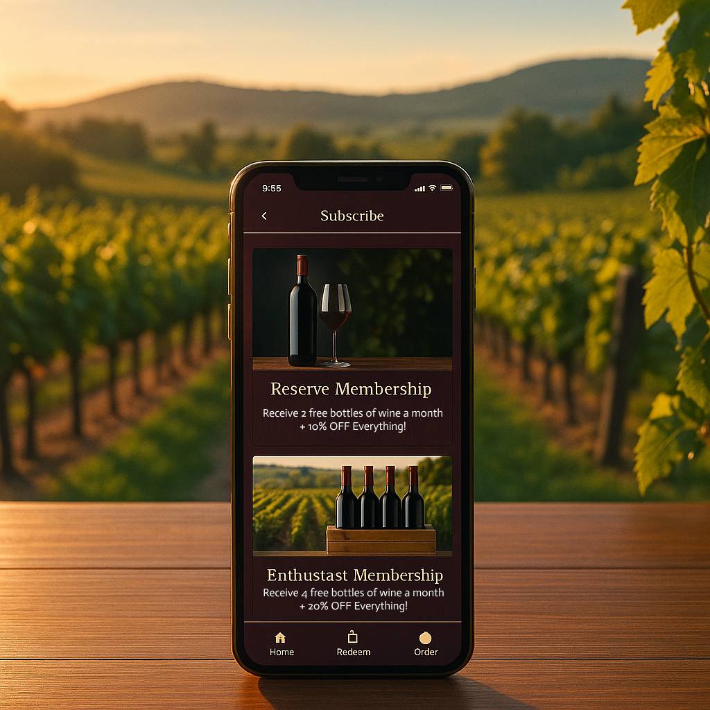 Wineries and Wine Clubs Membership and Subscription Mobile App
