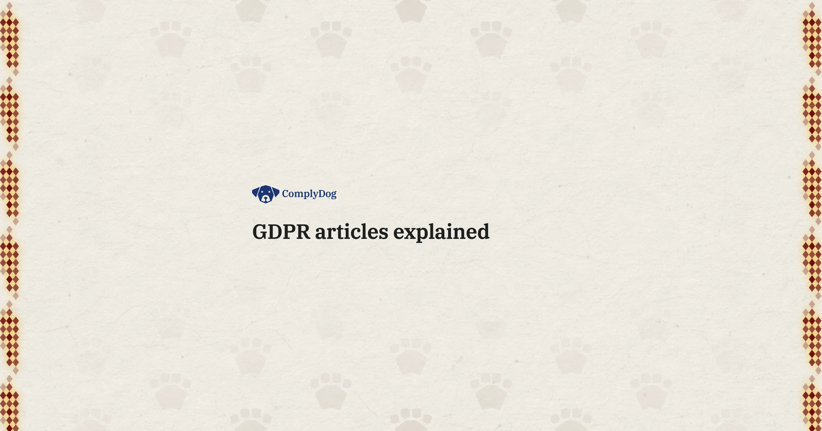 GDPR articles explained