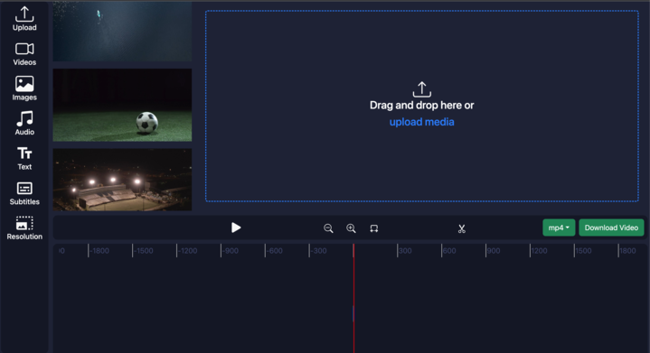 upload a video to the online video editor