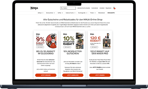 Screenshot Gutschein-Landingpage