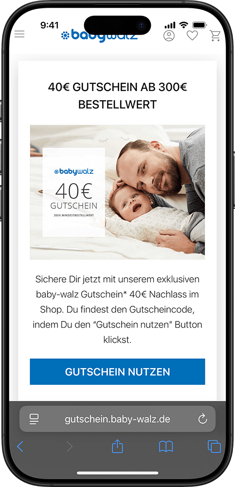 Screenshot Gutschein-Landingpage