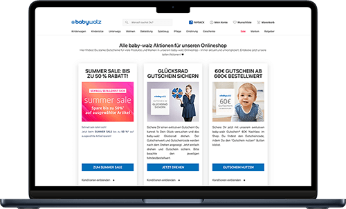 Screenshot Gutschein-Landingpage