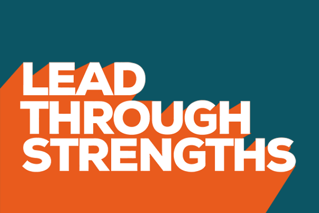 orange Lead Through Strenghts logo on a teal background