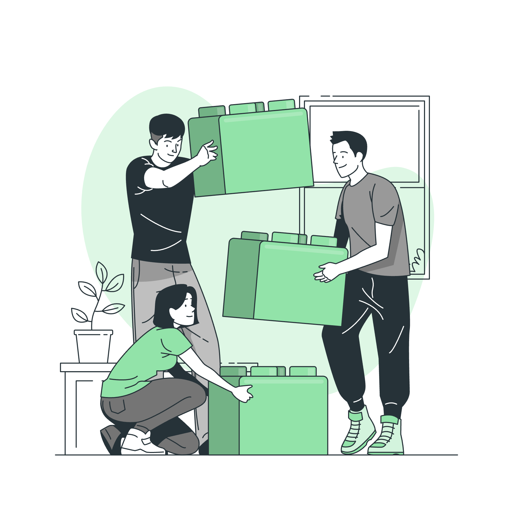 Illustration de l'adaptation à la culture de l'entreprise avec une équipe qui construit