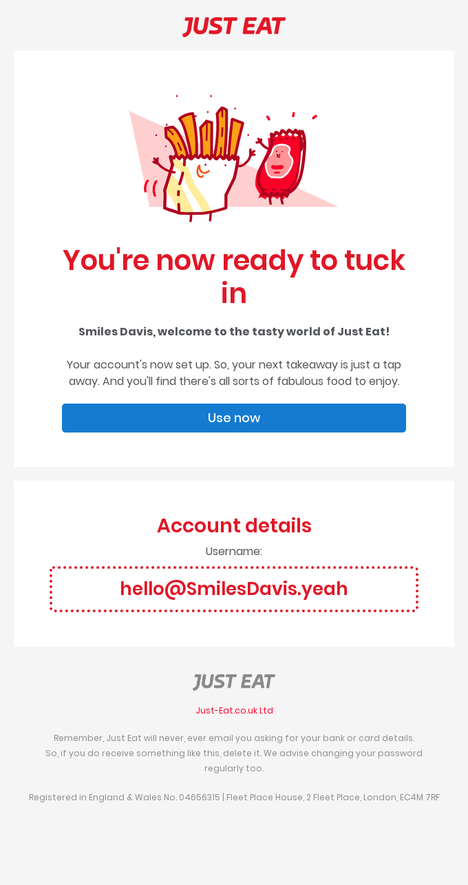 just eat email onboarding