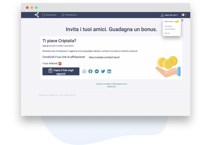 Criptalia loyalty program