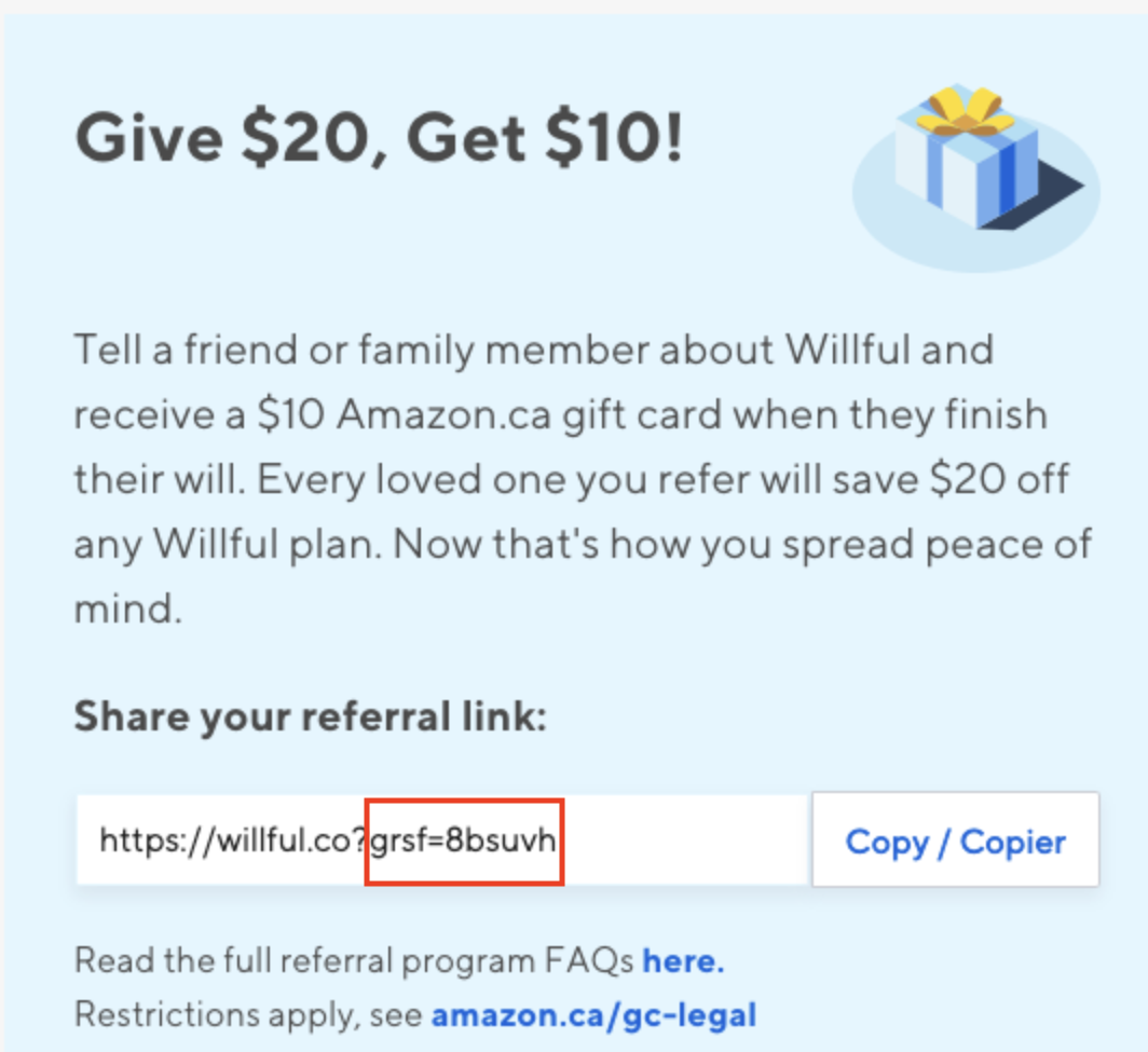 willful referral program