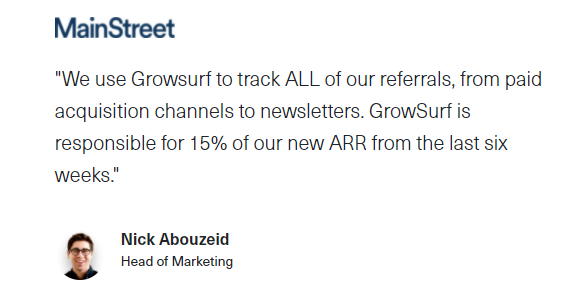 Mainstreet Growsurf Case Study