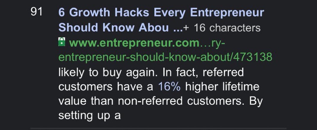 DR91 backlink from Entrepreneur.com