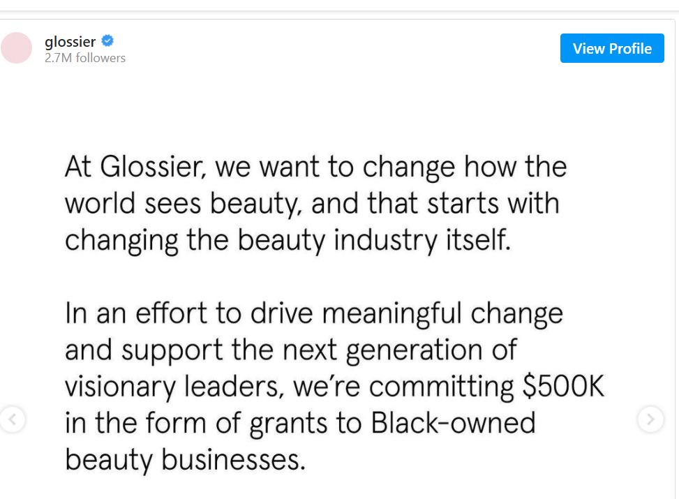 Glossier BLM Campaign