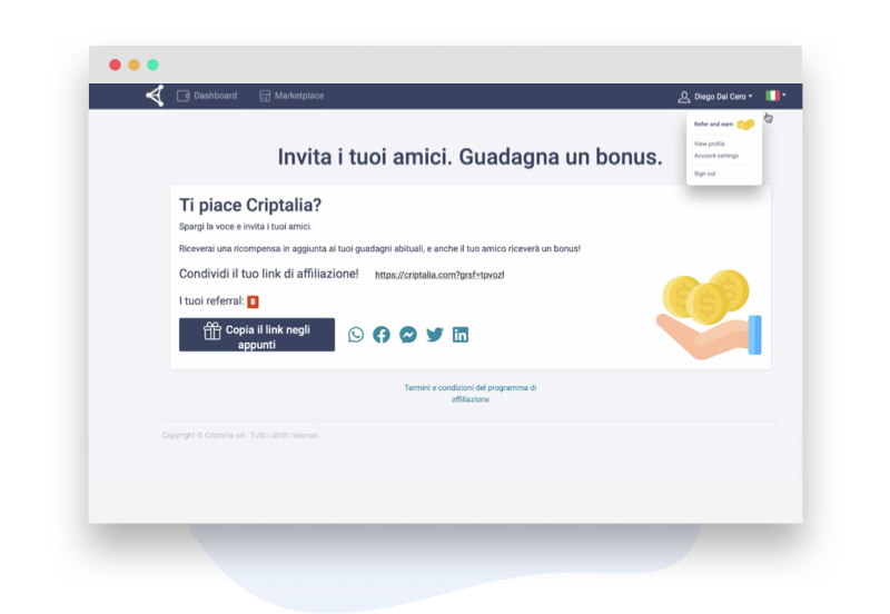 Criptalia loyalty program