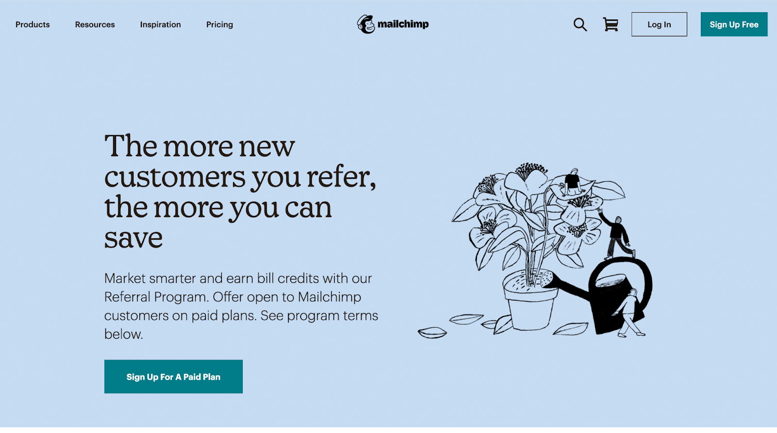 mailchimp referral landing page