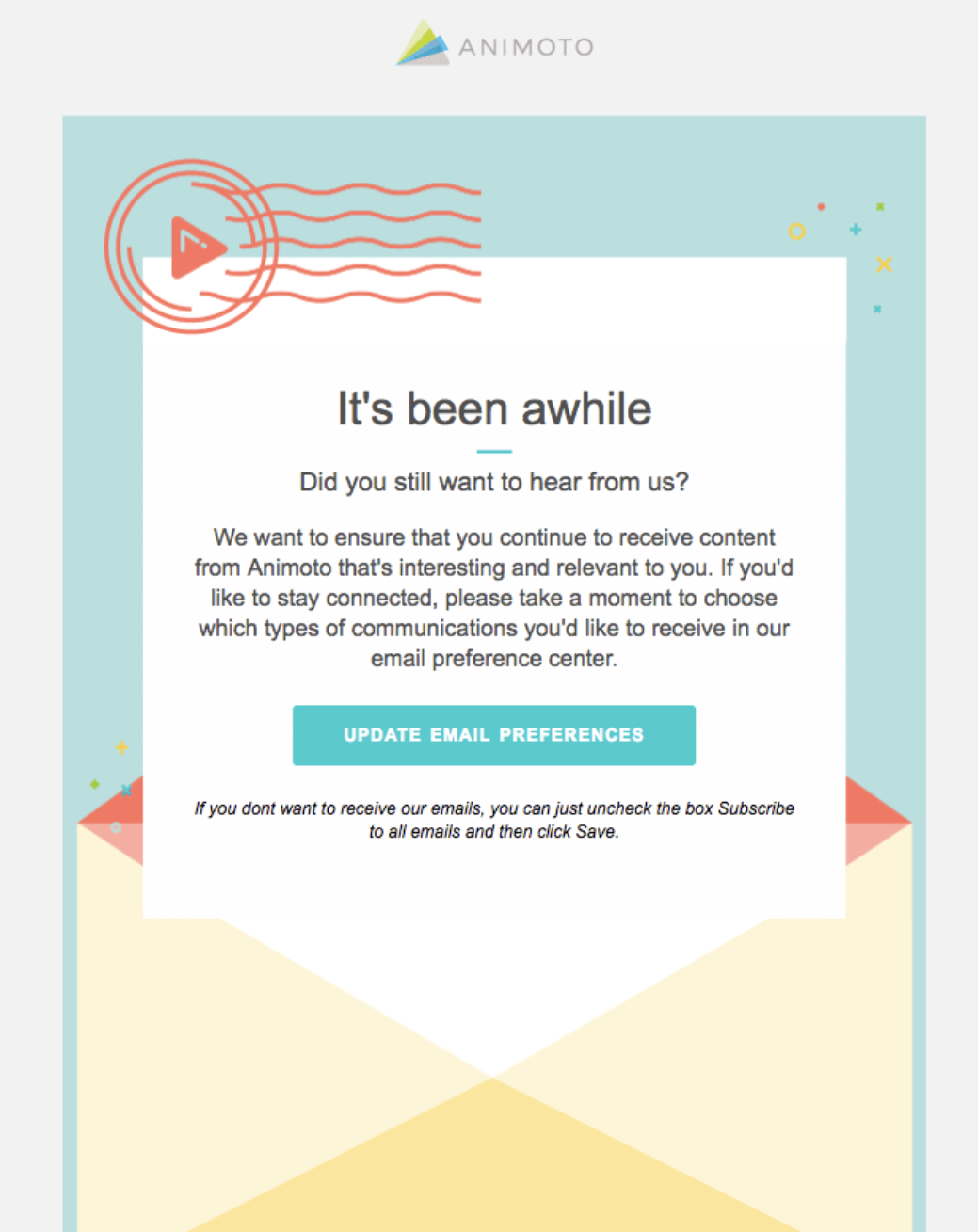 Animoto winback email