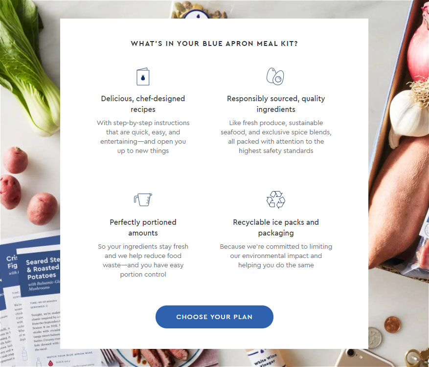 What is blue sale apron