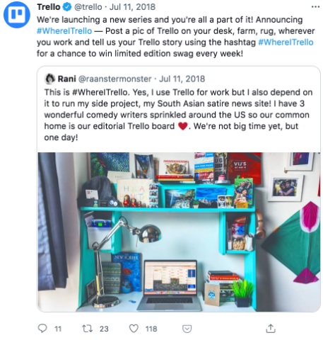 Trello community marketing example