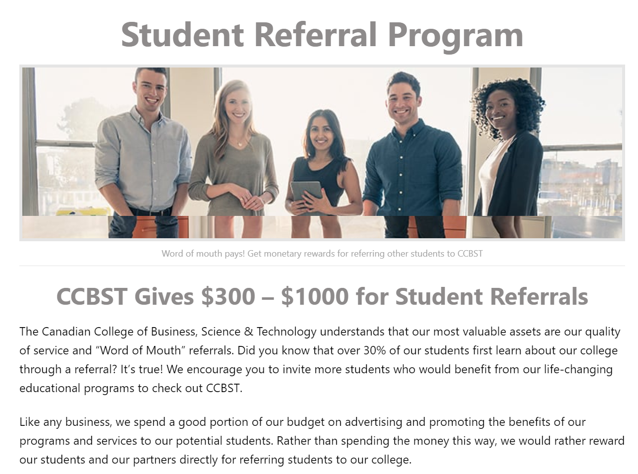 CCBST Referral Program