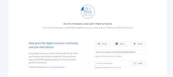 Coinbase referral program