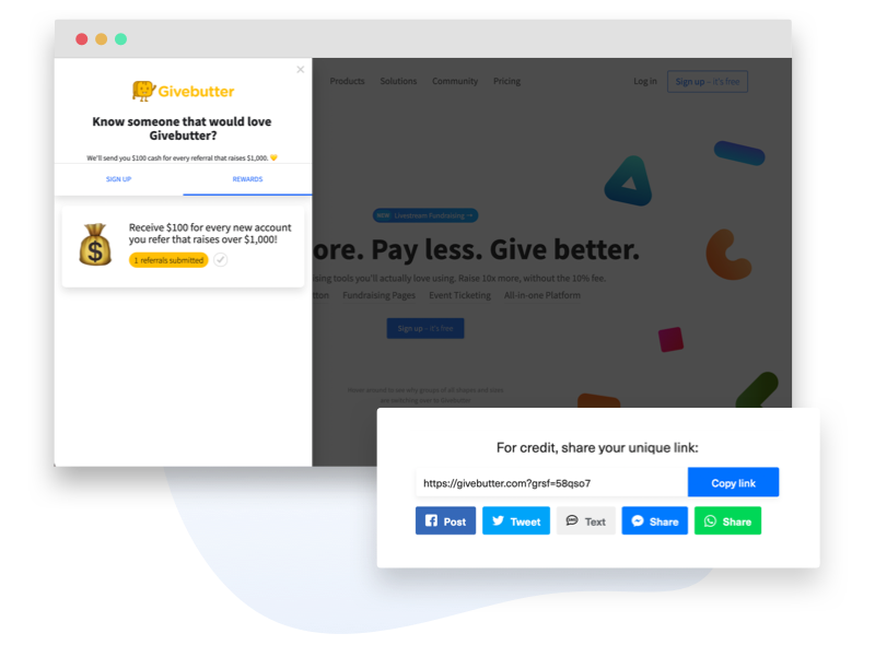 Givebutter loyalty program