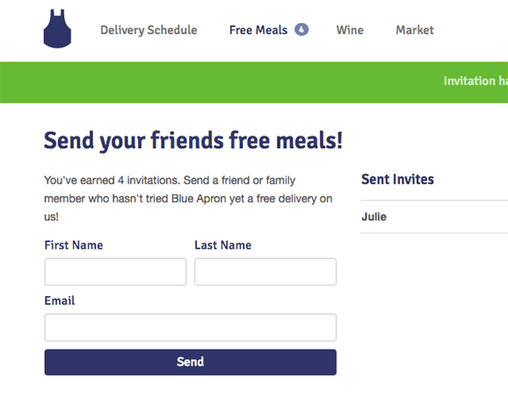 Blue Apron referral incentives