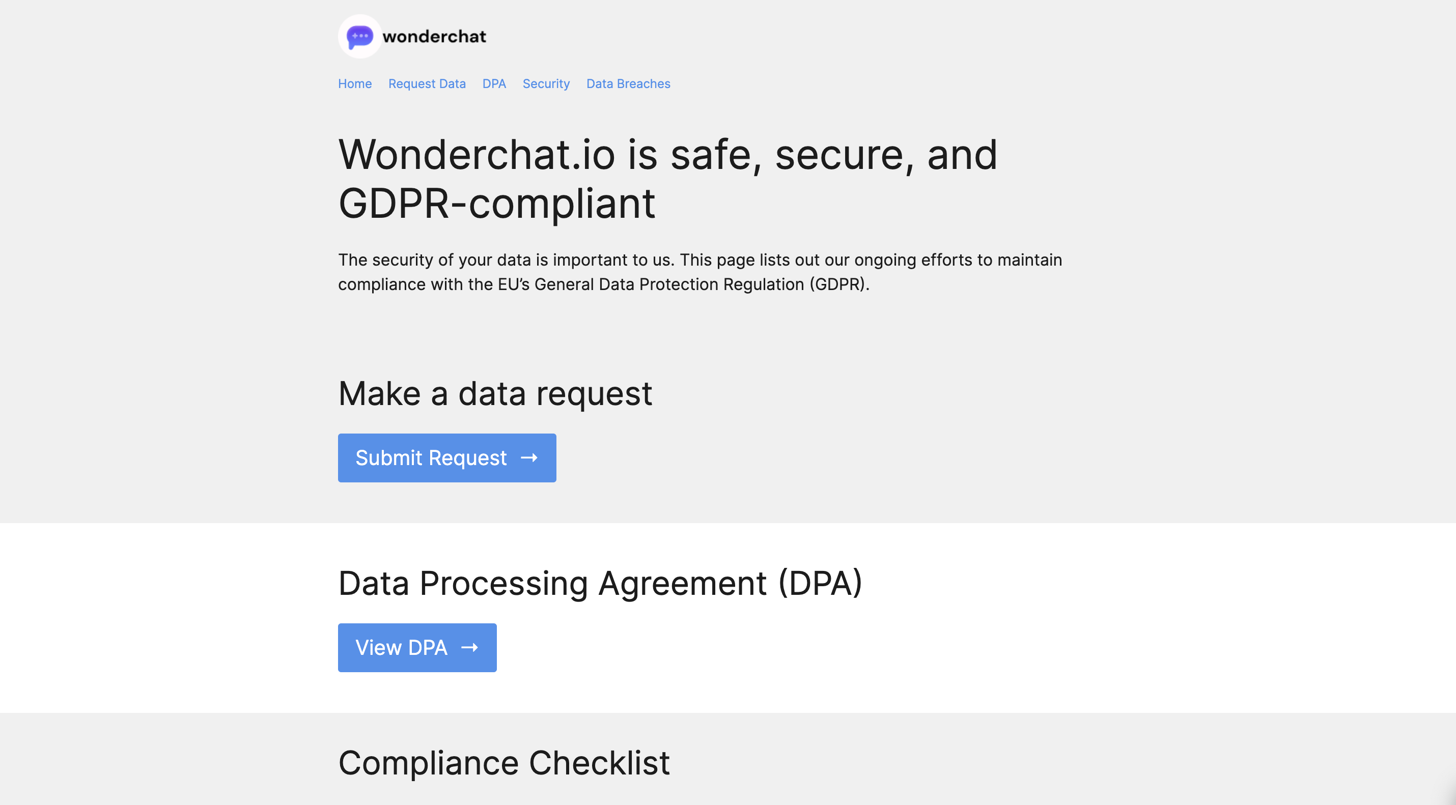 WonderChat compliance portal