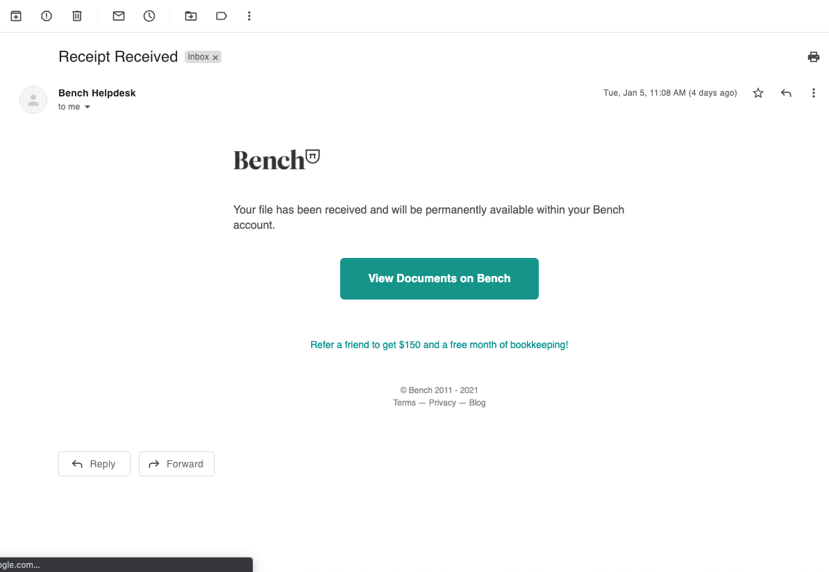 Bench referral email footer