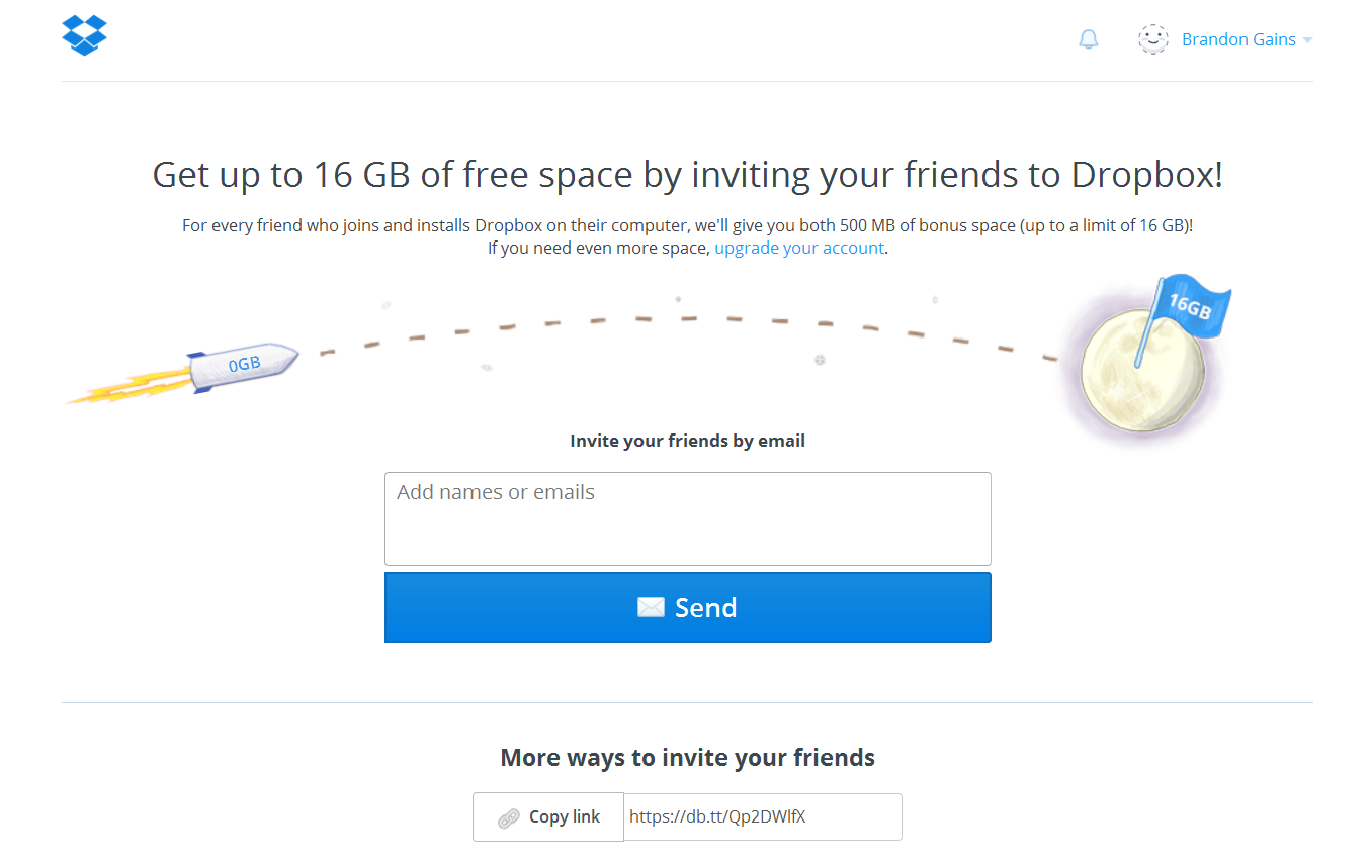 dropbox referral rewards