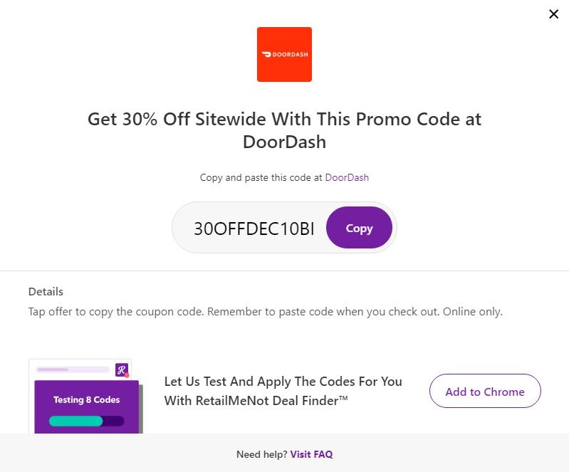 DoorDash referral code example