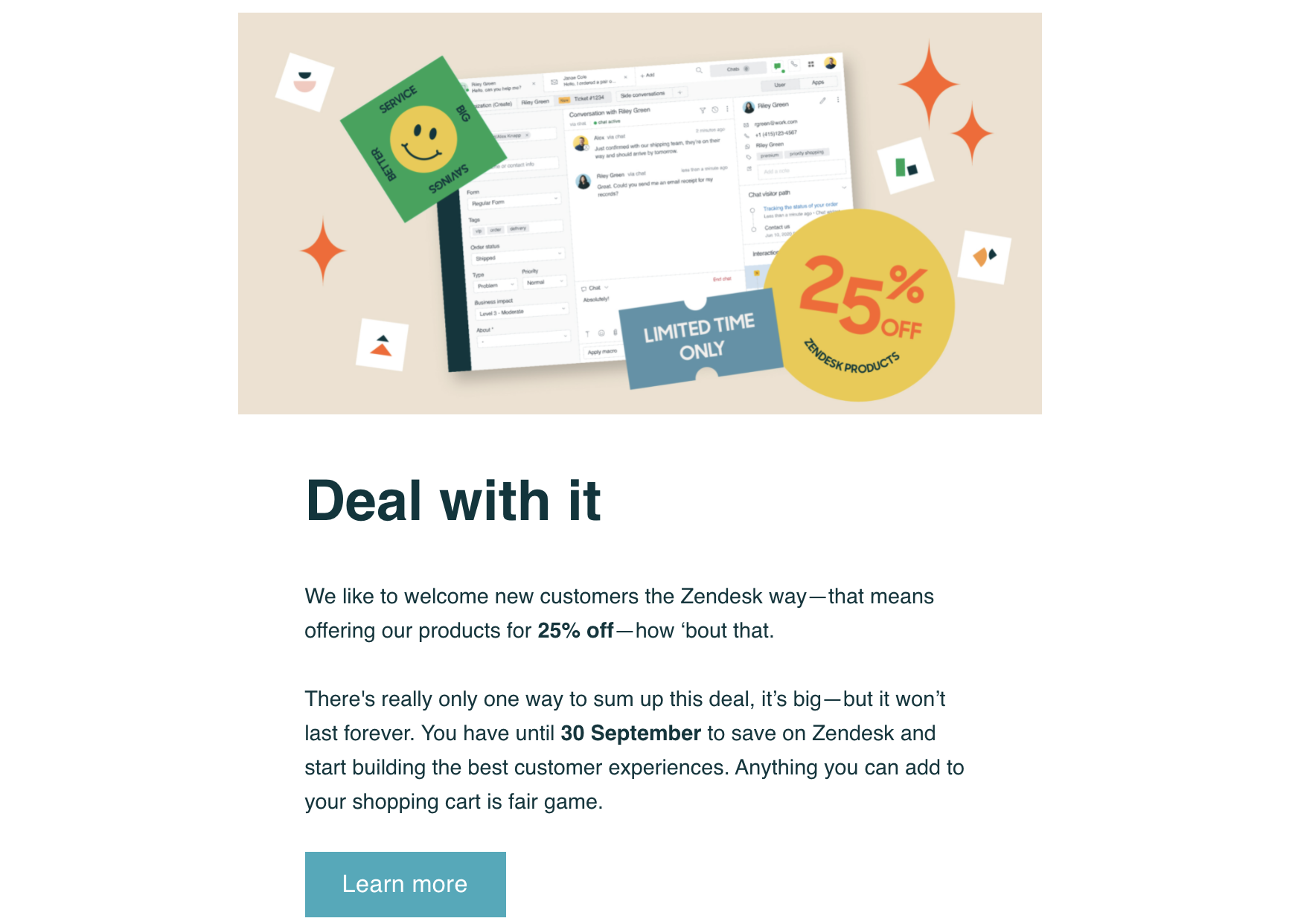 Zendesk winback email