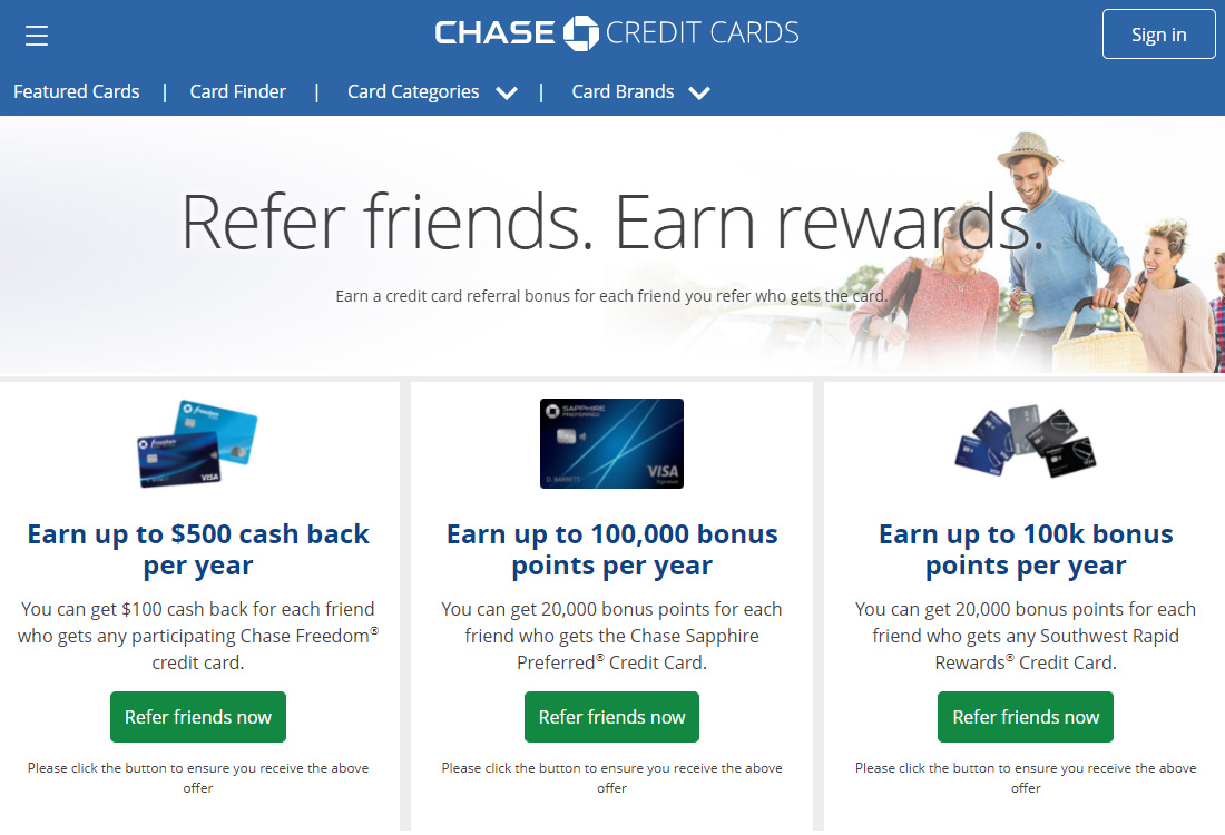 chase credit card refer a friend program