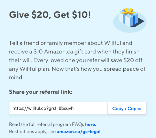 Willful referral program example