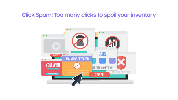 Click Spam: Too many clicks to spoil your inventory