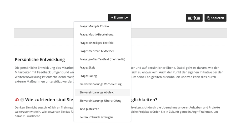 Screenshot aus easyreview