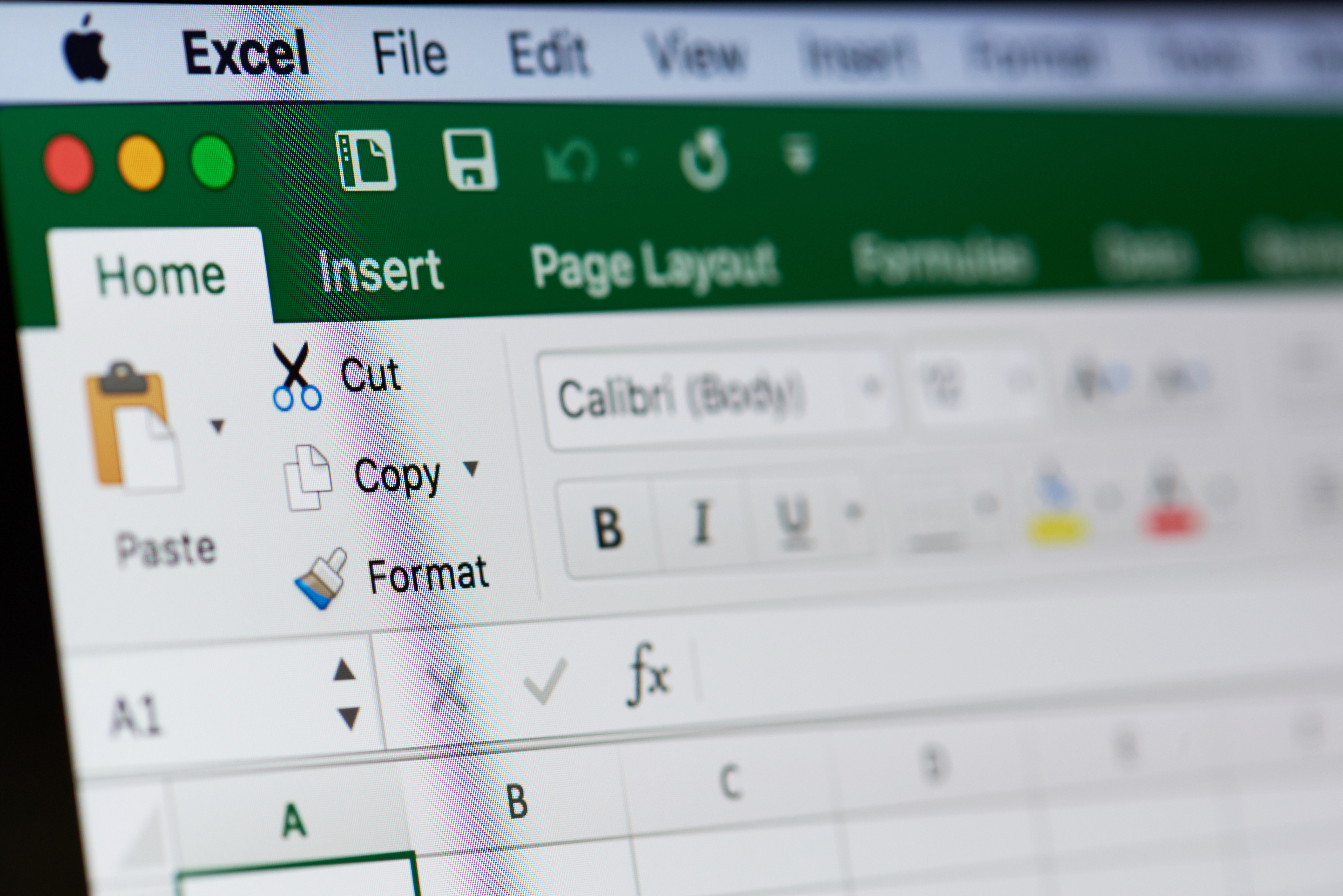 Ein Ausschnitt eines Screenshots von Excel