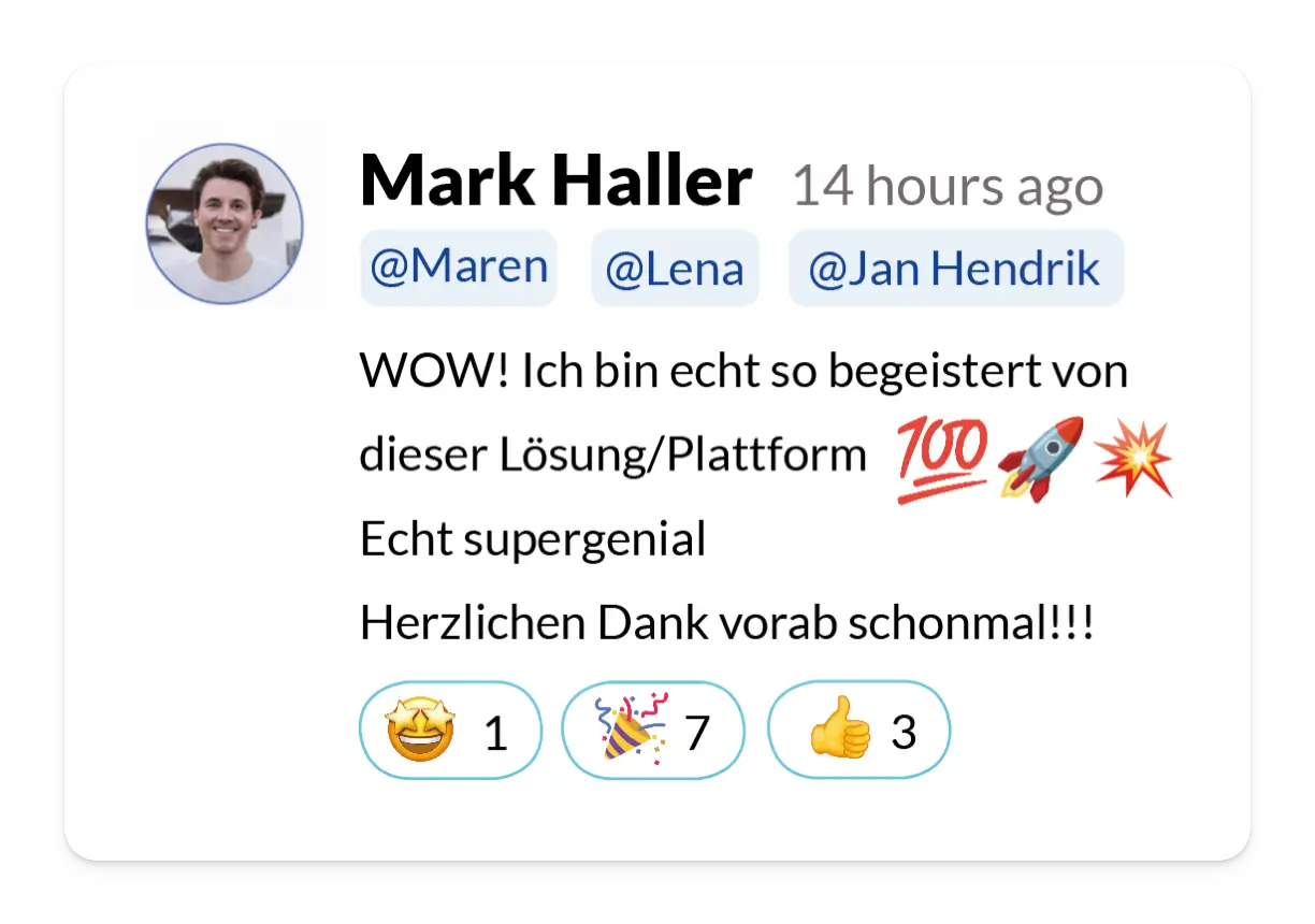 Screenshot eines Kundenfeedbacks zu easyreview