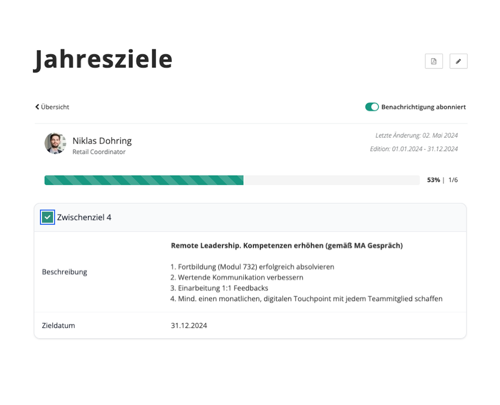 Screenshot aus easyreview