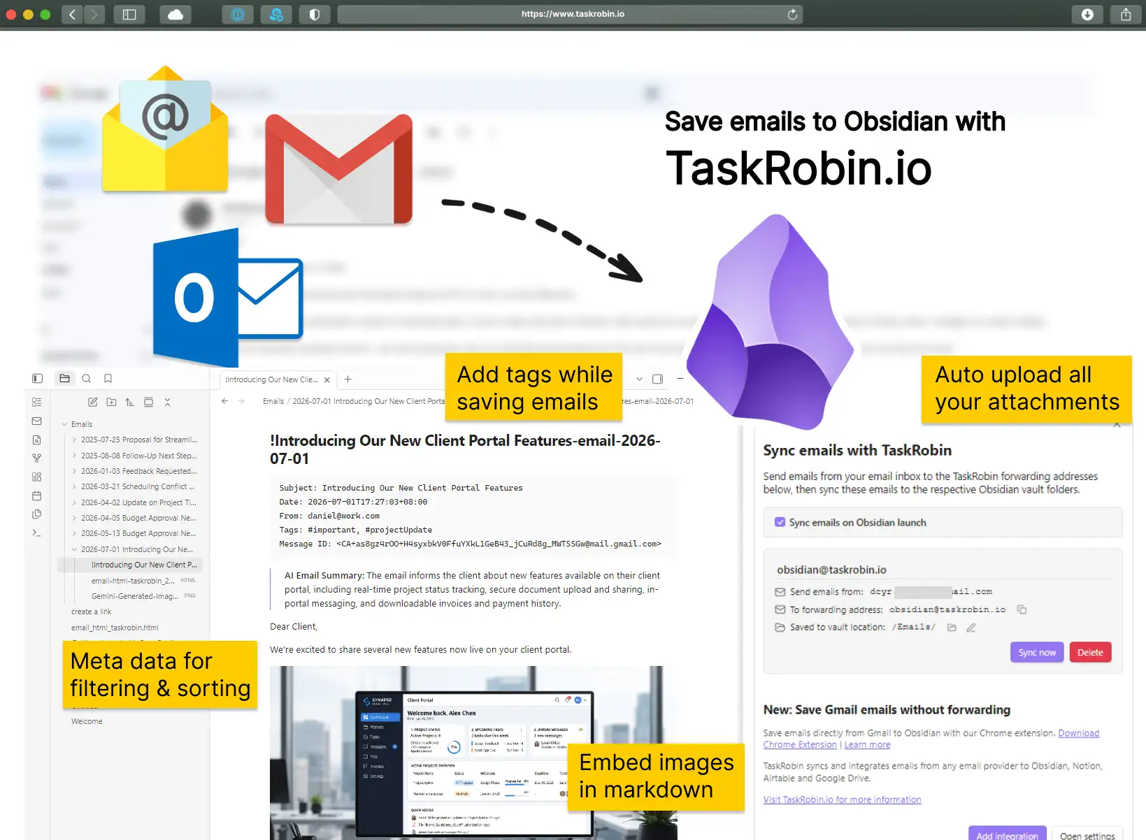 Save emails to Notion